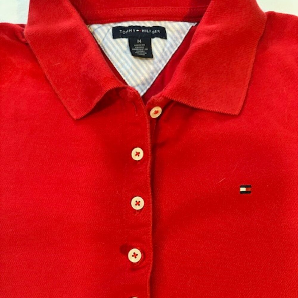 Tommy Hilfiger Red Polo - Sz M - Picture 4 of 10